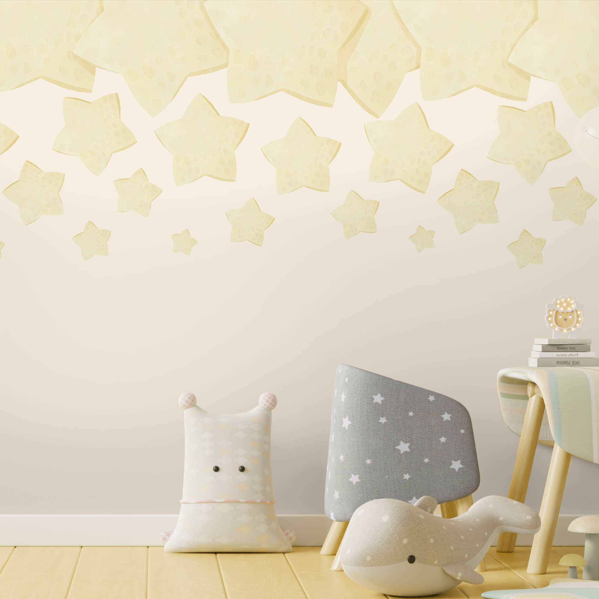 Grupo de estrellas sobre fondo blanco