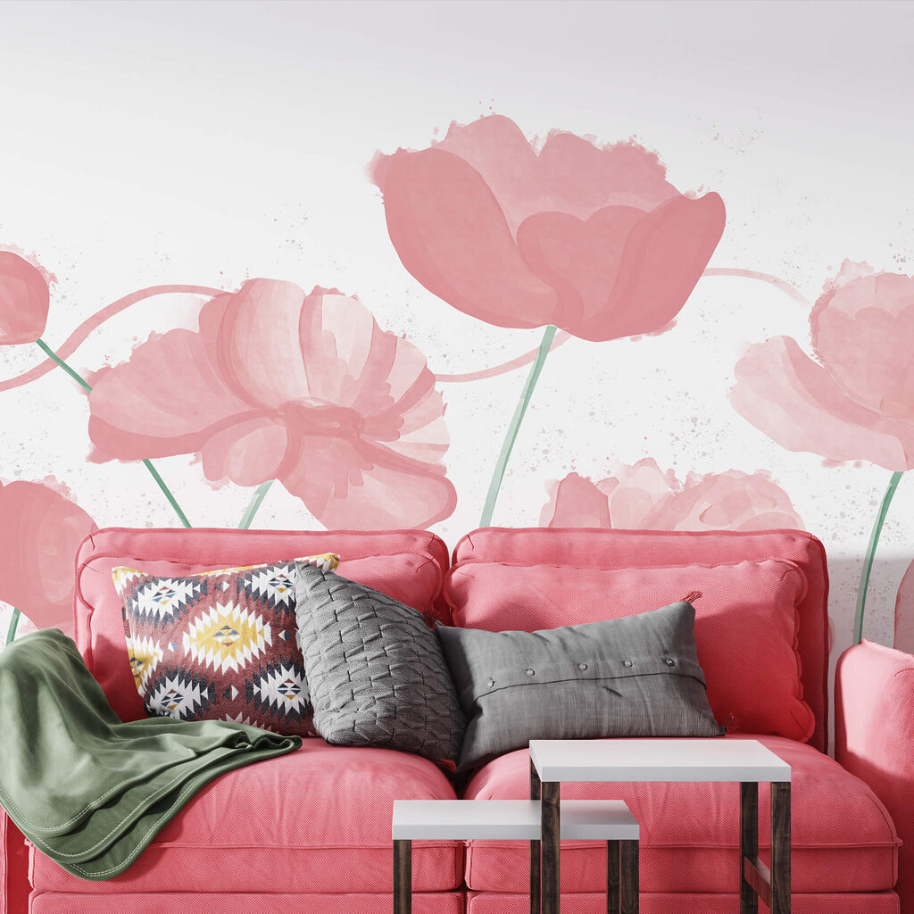 Suaves flores rosadas en delicado movimiento