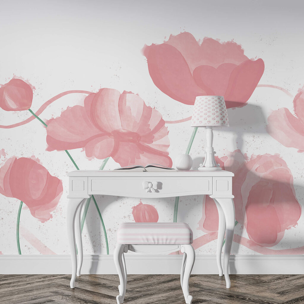 Suaves flores rosadas en delicado movimiento