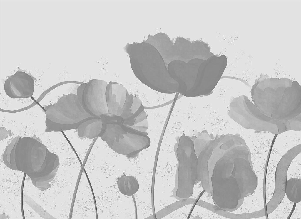 Whimsical flowers in soft hues