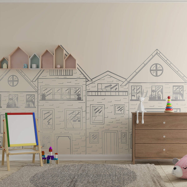 Dibujo de una hilera de casas