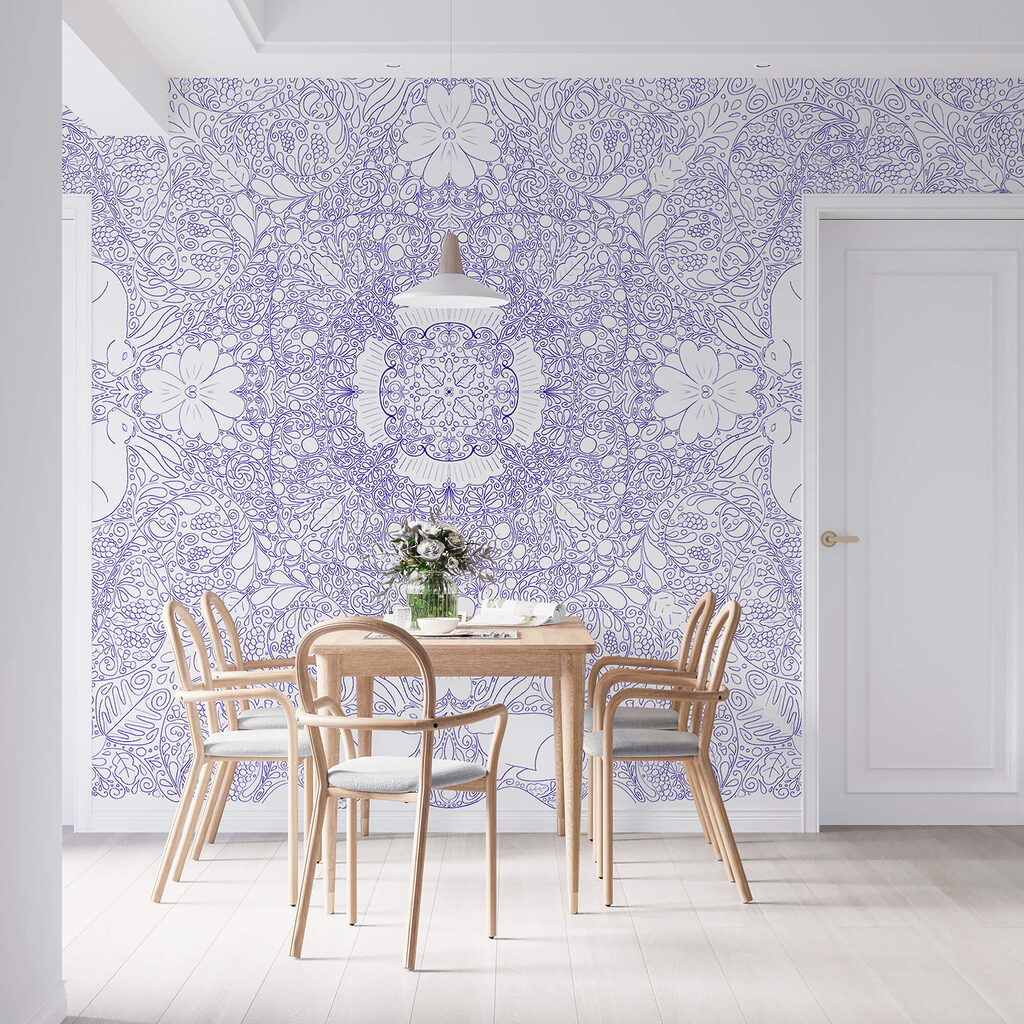 Patrón azul y blanco