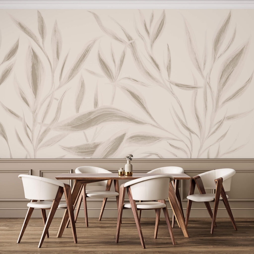 Hojas delicadas sobre un fondo suave