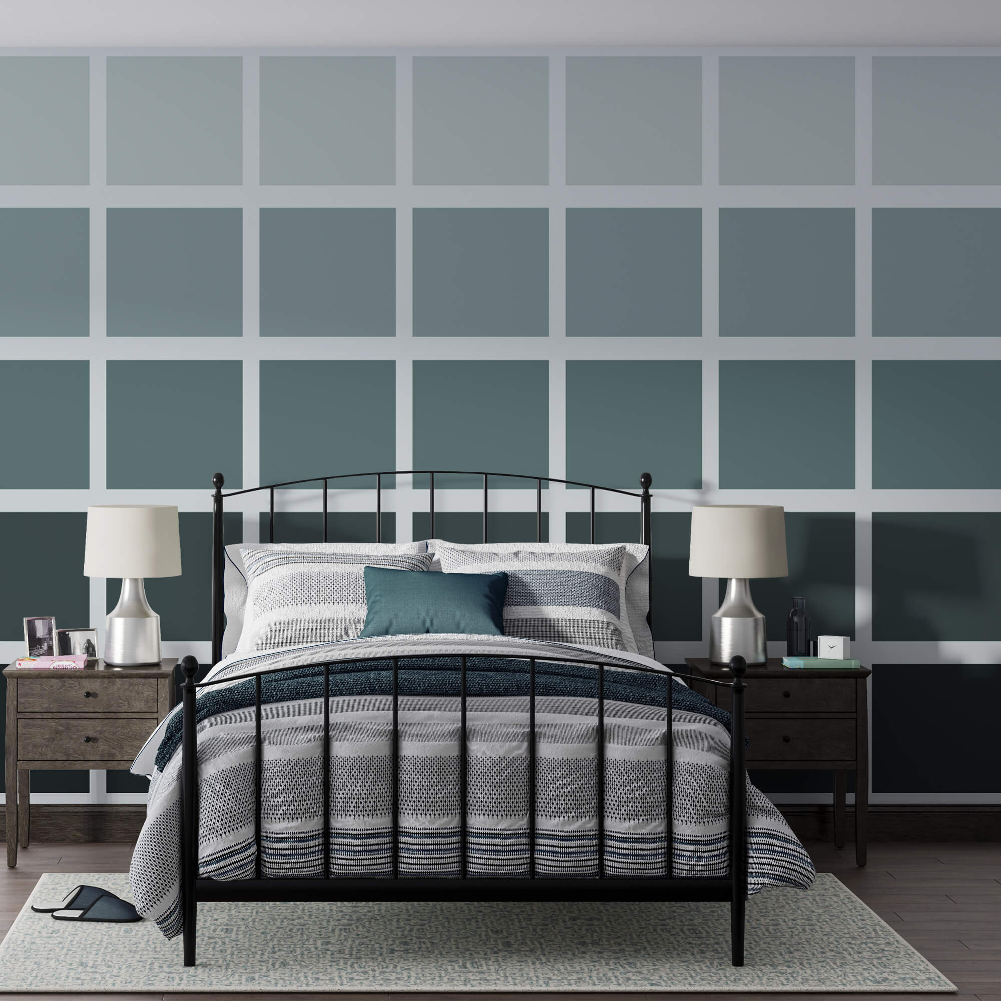 Cuadrados grises con cuadrados negros