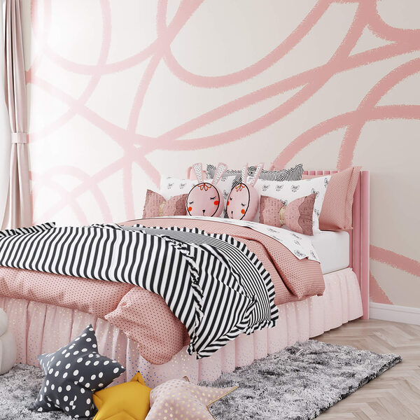 Líneas rosas sobre fondo blanco