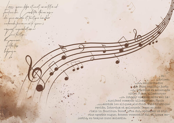 Music notes on a sheet Music notes on a sheet