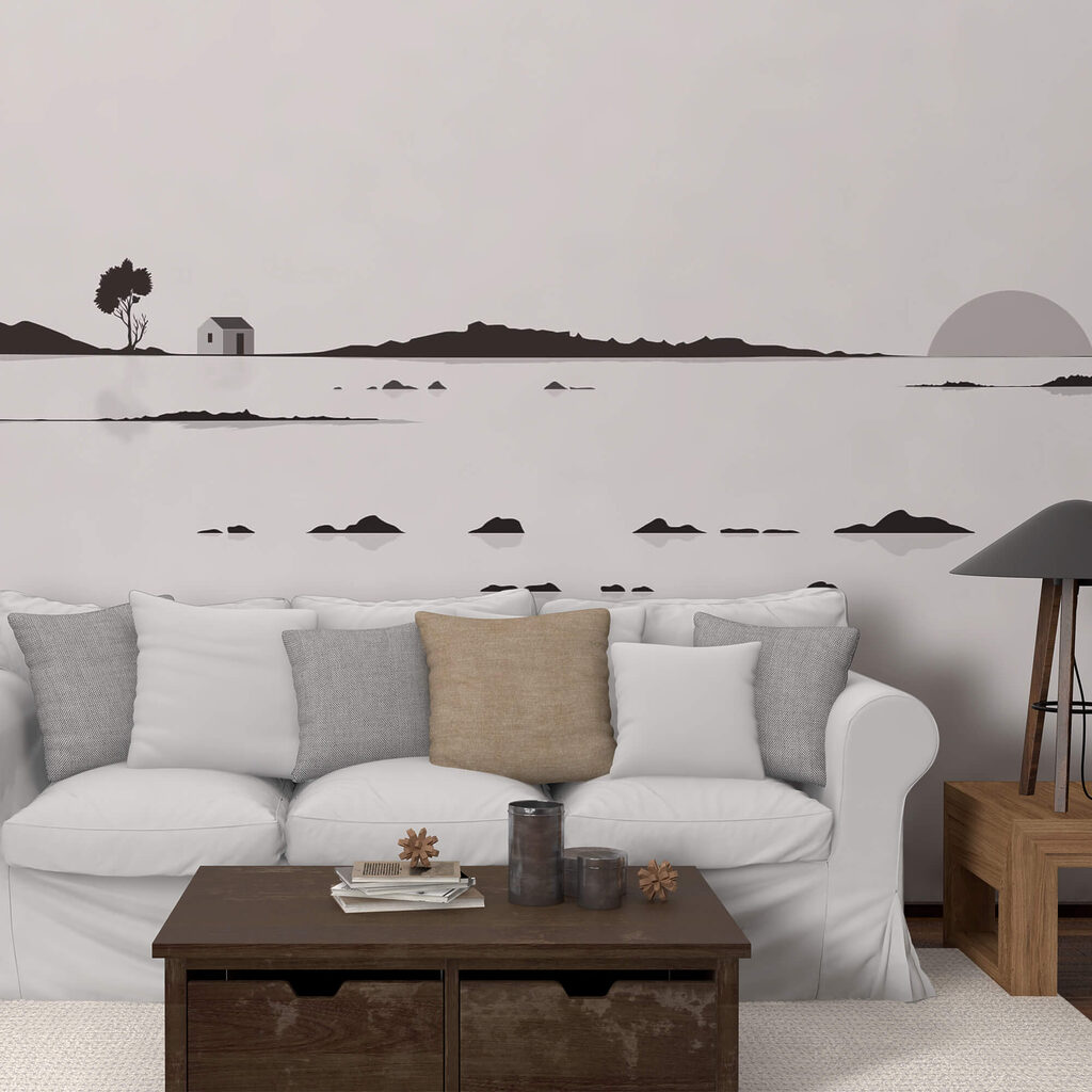 Casa en medio de un lago