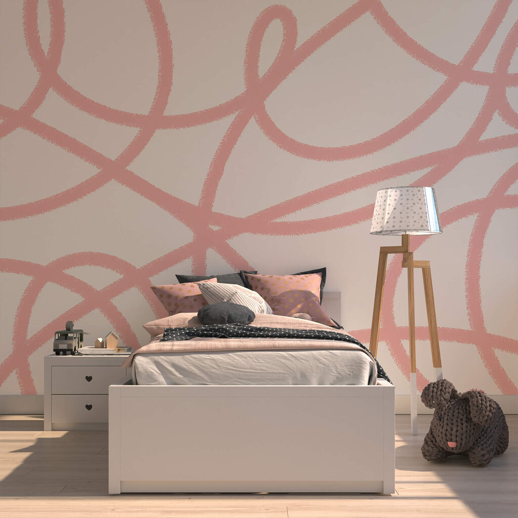 Líneas rosas sobre fondo blanco