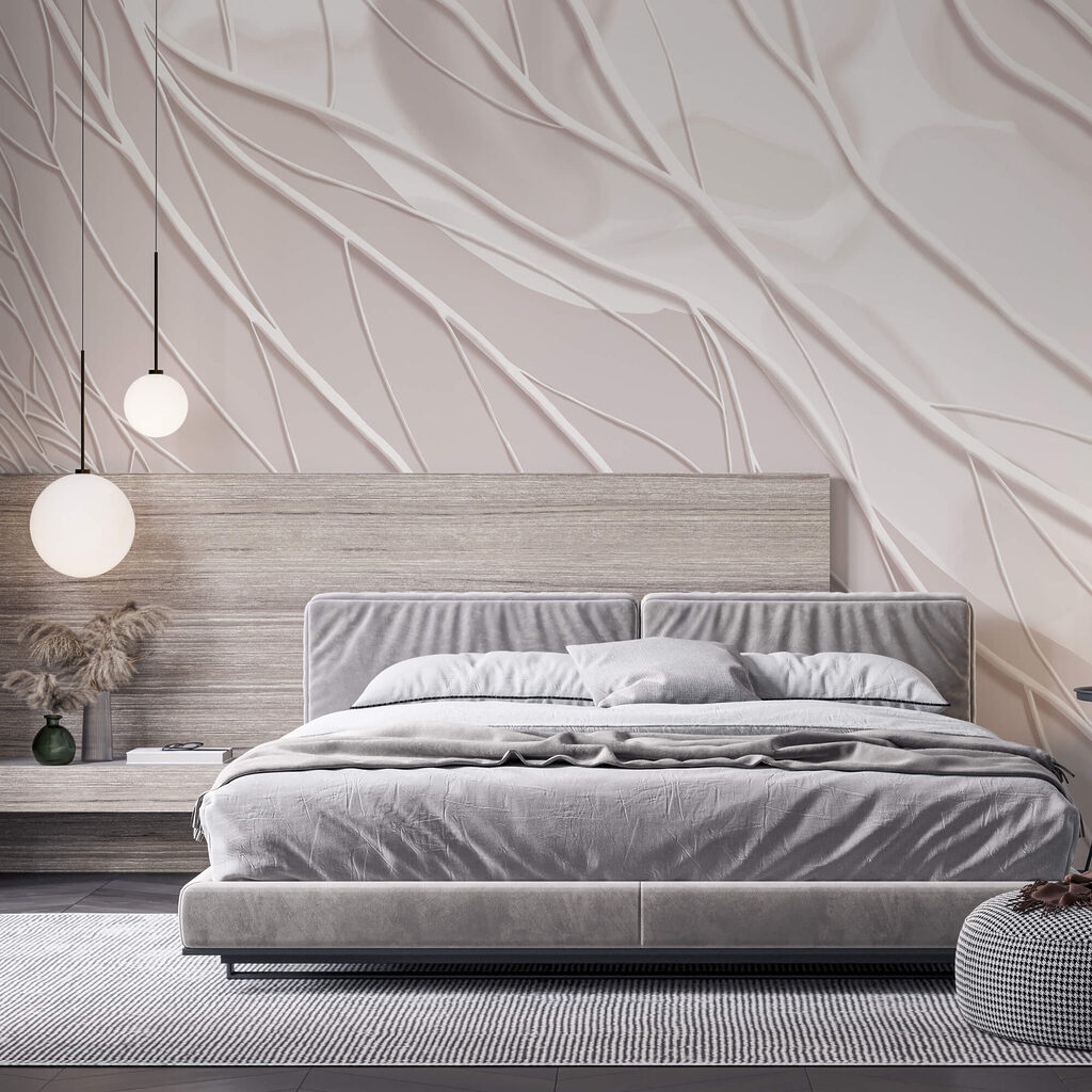 Líneas blancas sobre una superficie blanca