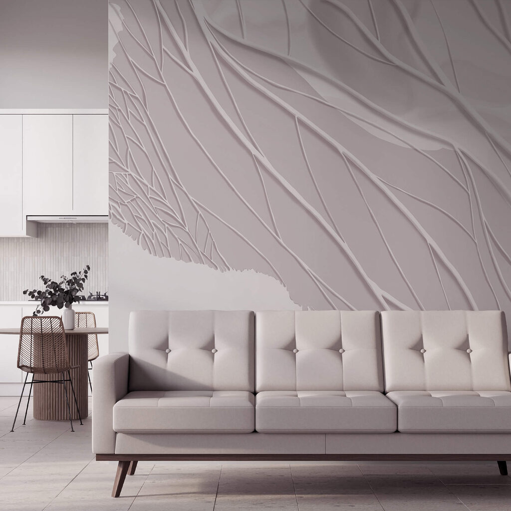 Líneas blancas sobre una superficie blanca