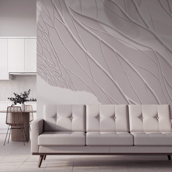 Líneas blancas sobre una superficie blanca