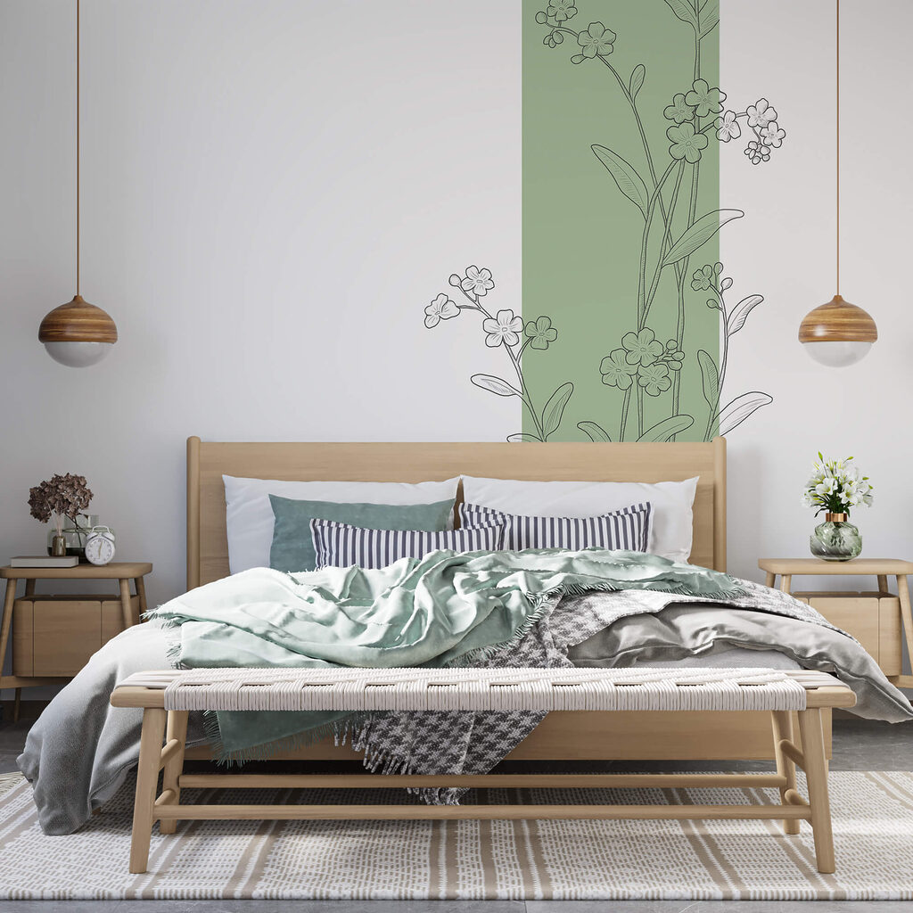 Dibujo de flores y hojas