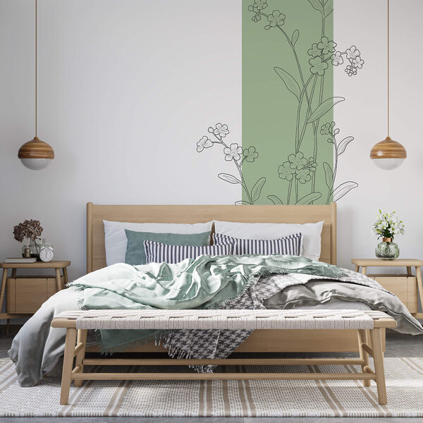 Dibujo de flores y hojas