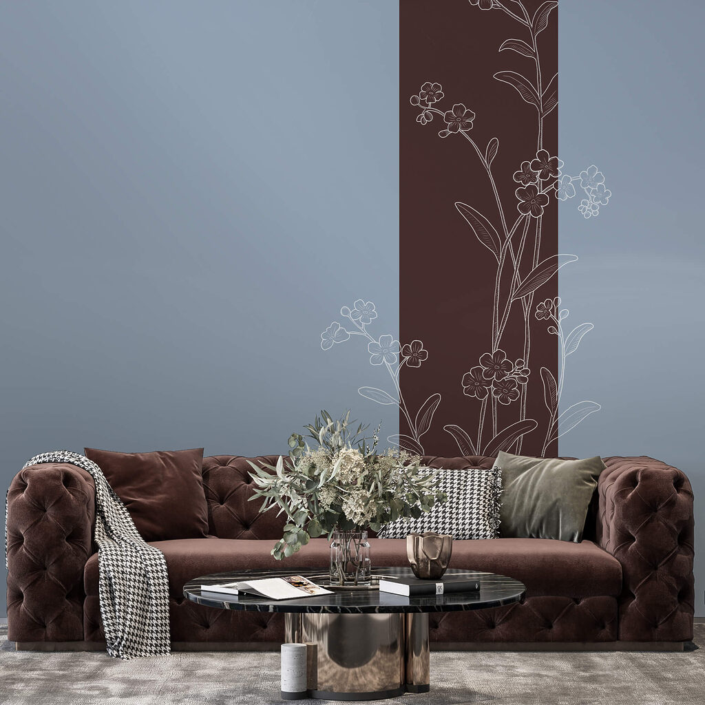 Elegantes flores sobre un fondo bicolor Elegantes flores sobre un fondo bicolor