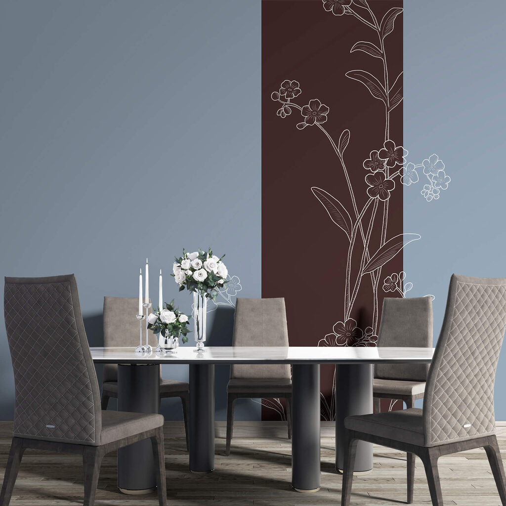 Elegantes flores sobre un fondo bicolor Elegantes flores sobre un fondo bicolor