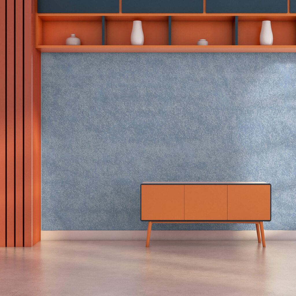 Superficie moteada en azul y blanco