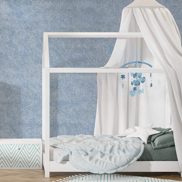 Superficie moteada en azul y blanco