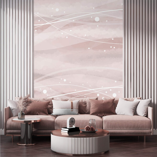 Líneas blancas y puntos sobre fondo rosa Líneas blancas y puntos sobre fondo rosa