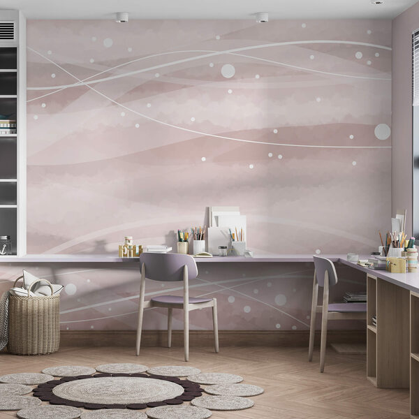 Líneas blancas y puntos sobre fondo rosa Líneas blancas y puntos sobre fondo rosa