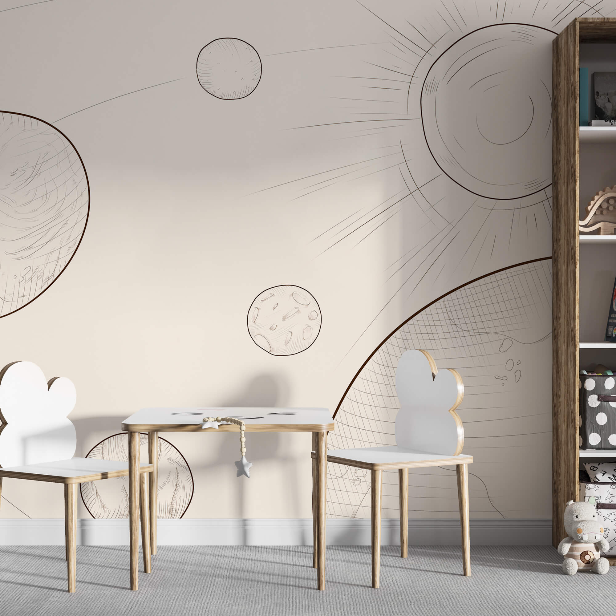 Dibujo del sol y la tierra