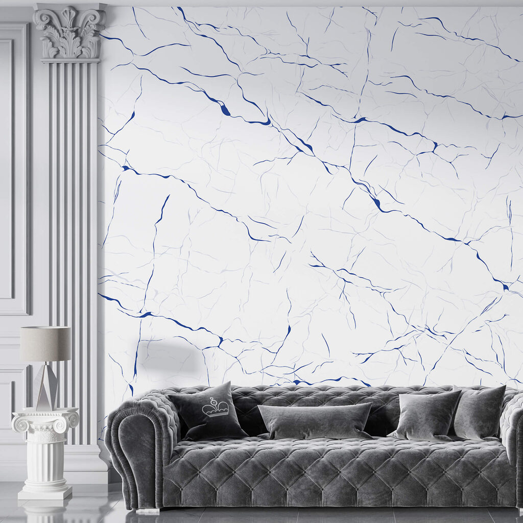 Superficie blanca con líneas azules