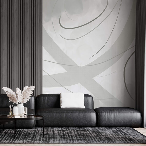 Fondo blanco y gris con líneas y curvas