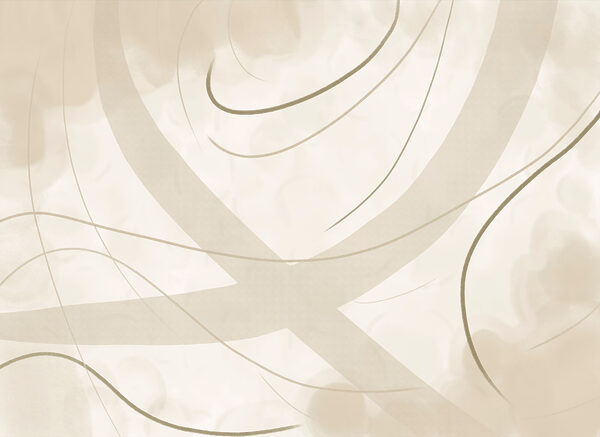 White and brown background with lines and curves