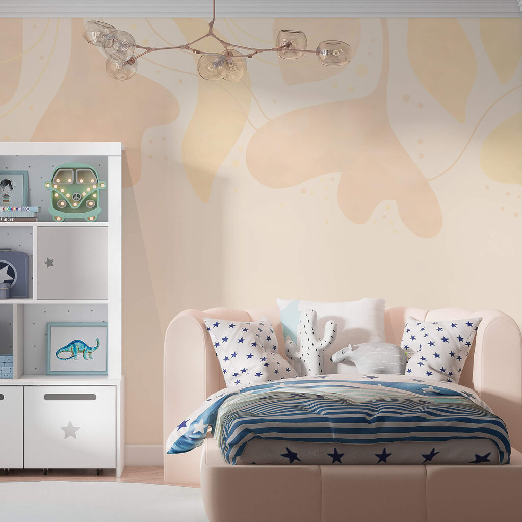 Hojas de colores pastel suaves sobre un fondo suave Hojas de colores pastel suaves sobre un fondo suave