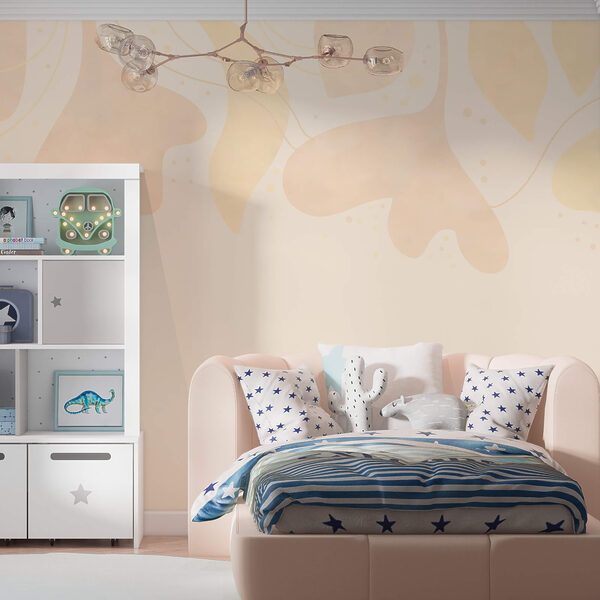 Hojas de colores pastel suaves sobre un fondo suave Hojas de colores pastel suaves sobre un fondo suave