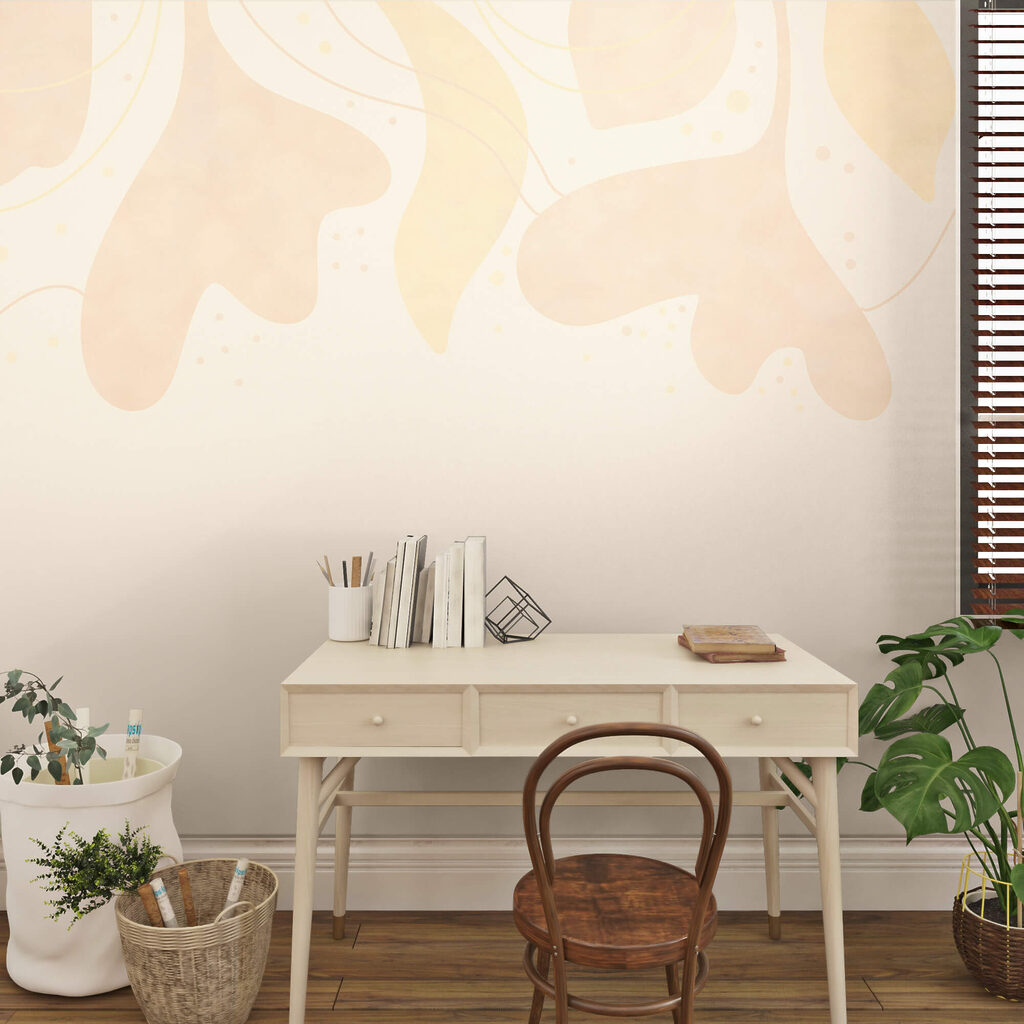 Hojas de colores pastel suaves sobre un fondo suave Hojas de colores pastel suaves sobre un fondo suave