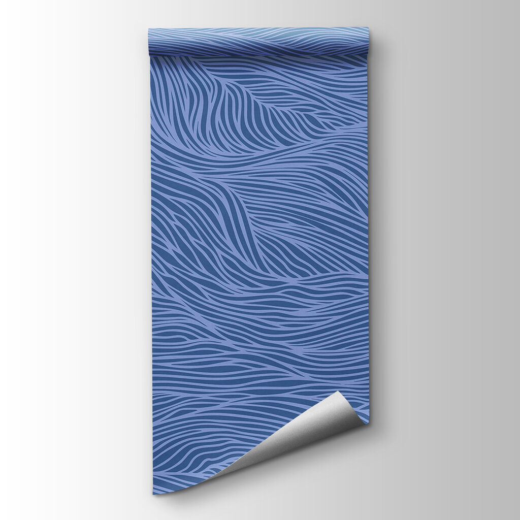 Blue and white wavy pattern