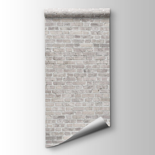 White brick wall with grey bricks