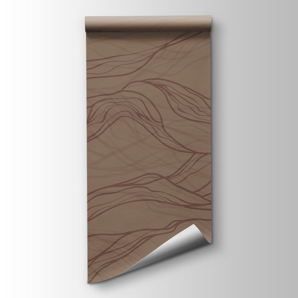 Brown wavy lines on a tan surface