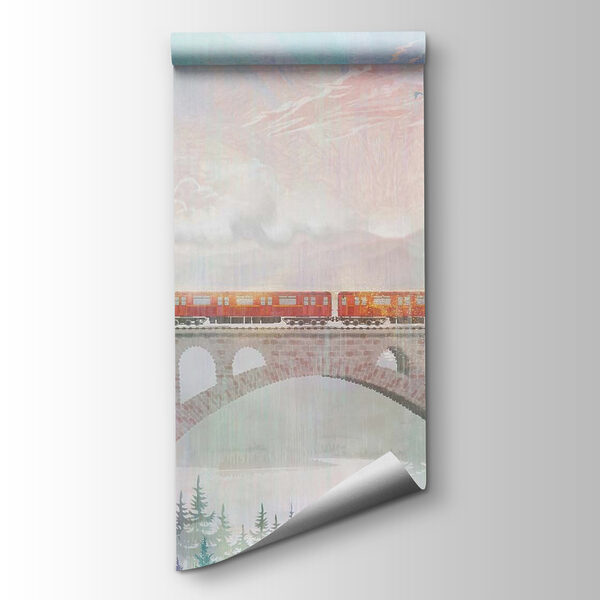 Train on a bridge