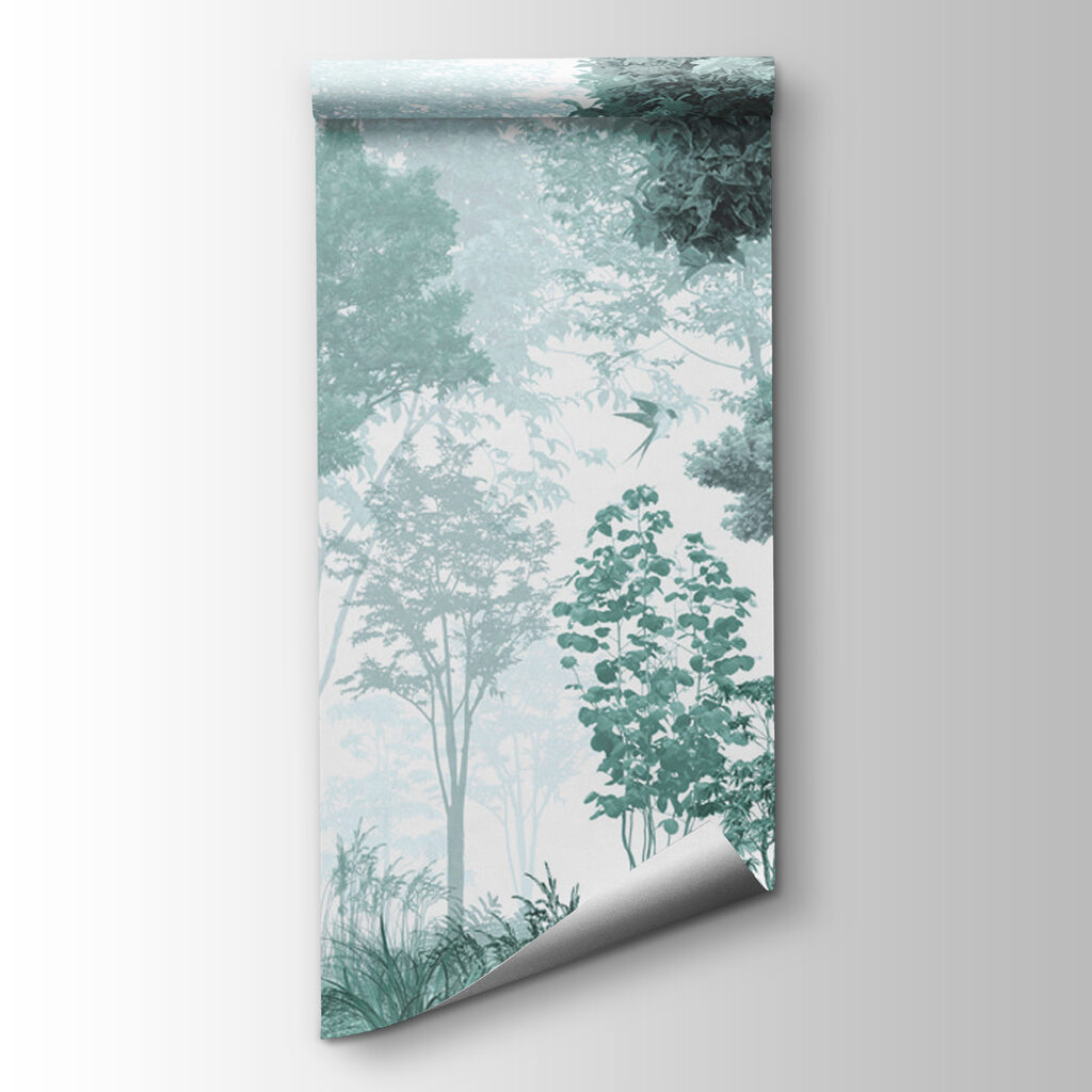 A forest with trees and plants