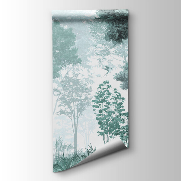 A forest with trees and plants