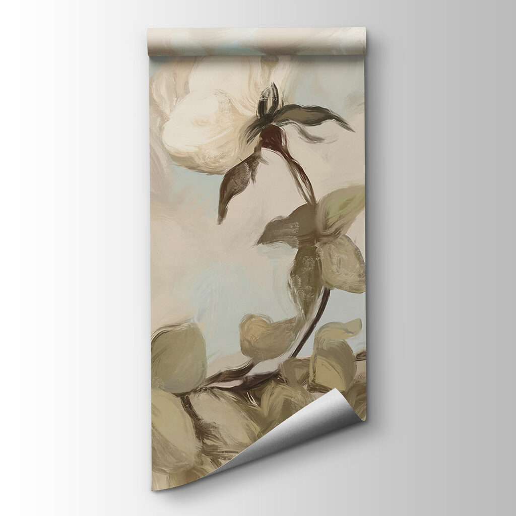 Painting of white flowers and leaves