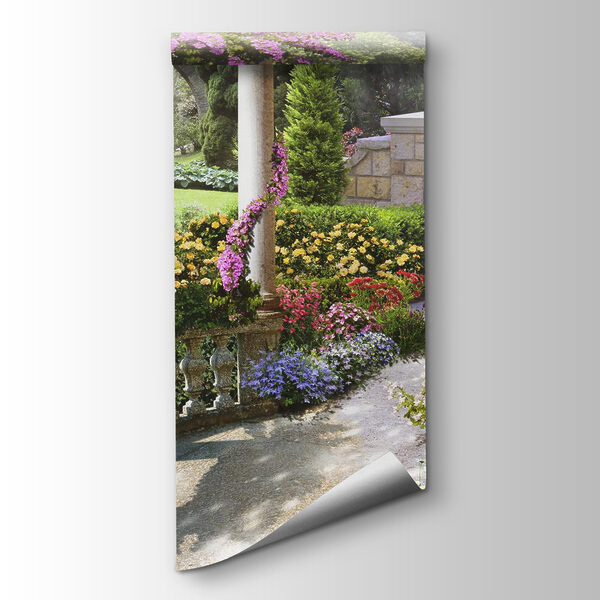 Garden with a gate and flowers Garden with a gate and flowers