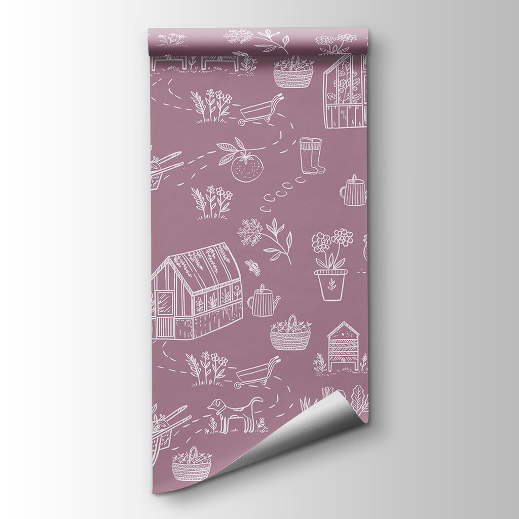 A pattern of farm items