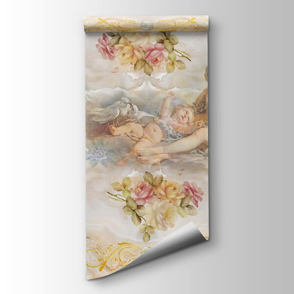 Painting of angels and flowers