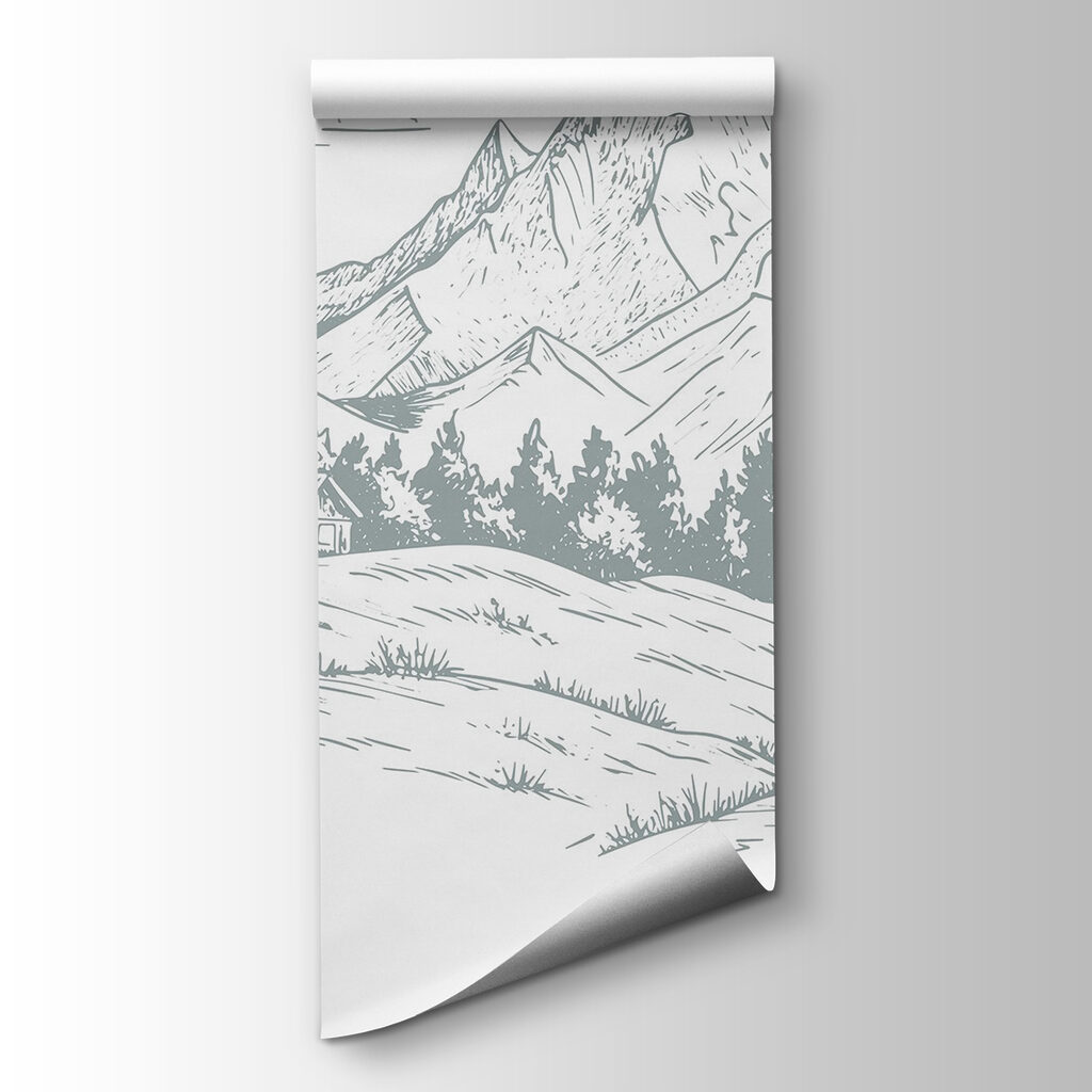 Landscape with trees and mountains Landscape with trees and mountains