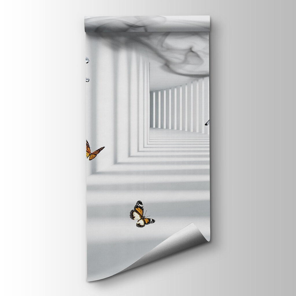 Red roses and butterflies in a glass Red roses and butterflies in a glass