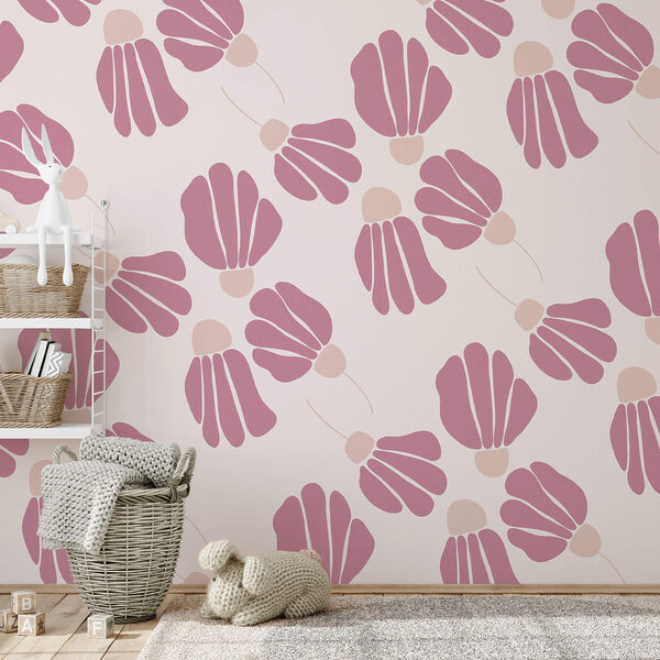 Fotomurales Fotomurales Patrón de flores rosas (SKU: t00405)