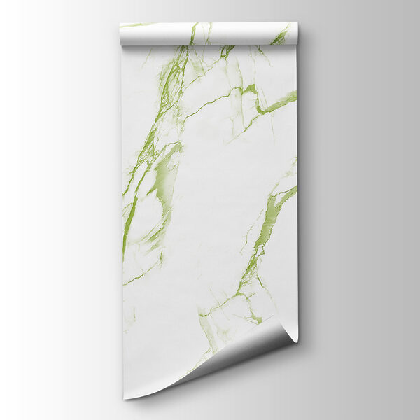 A white and green marble