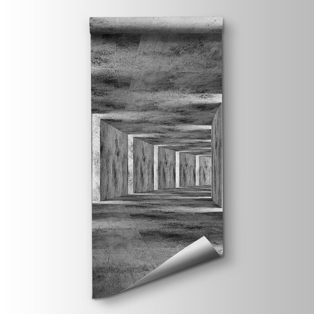 Room with concrete walls and a square ceiling Room with concrete walls and a square ceiling