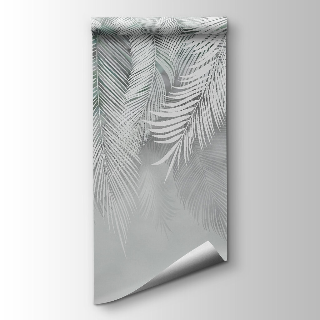 White leaves on a white background