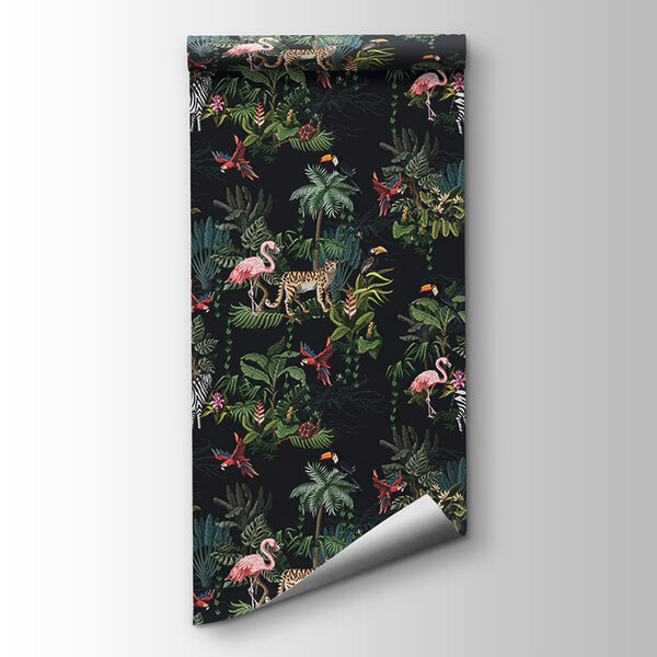 Pattern of flamingos and zebras