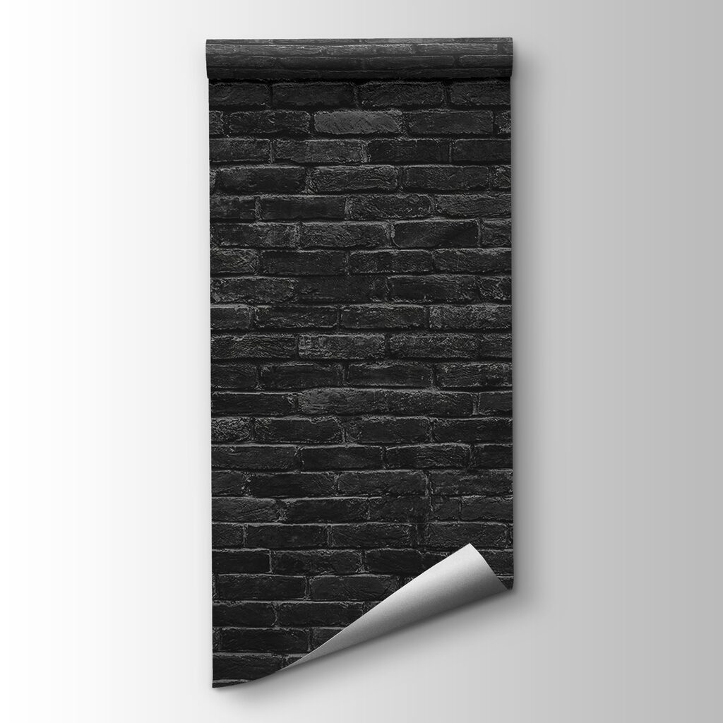Black brick wall with a white spot