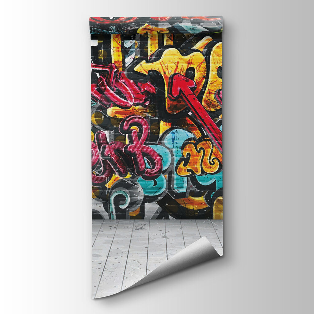 Wall with graffiti on it