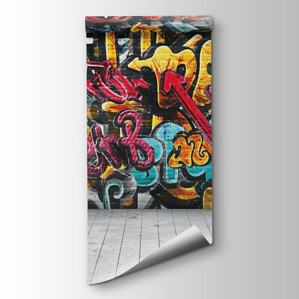 Wall with graffiti on it